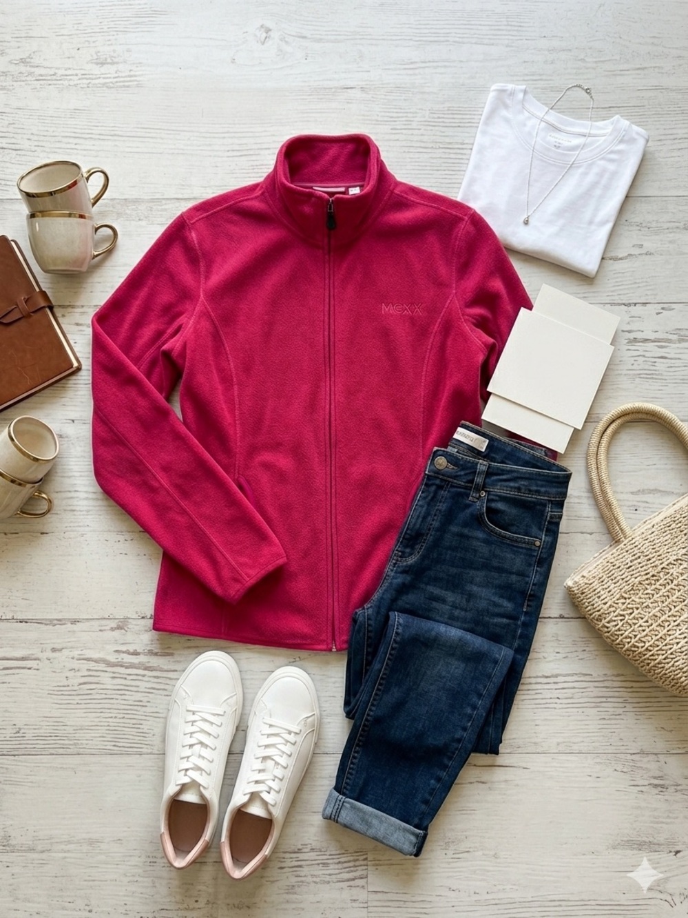 Mexx Fuchsia Full-Zip Fleece Jacket xl